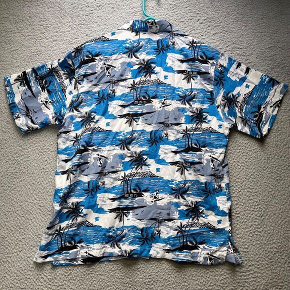 Han Ton Hawaiian Shirt Mens Large Aloha Tropical Button Up Short Sleeve - Picture 4 of 15